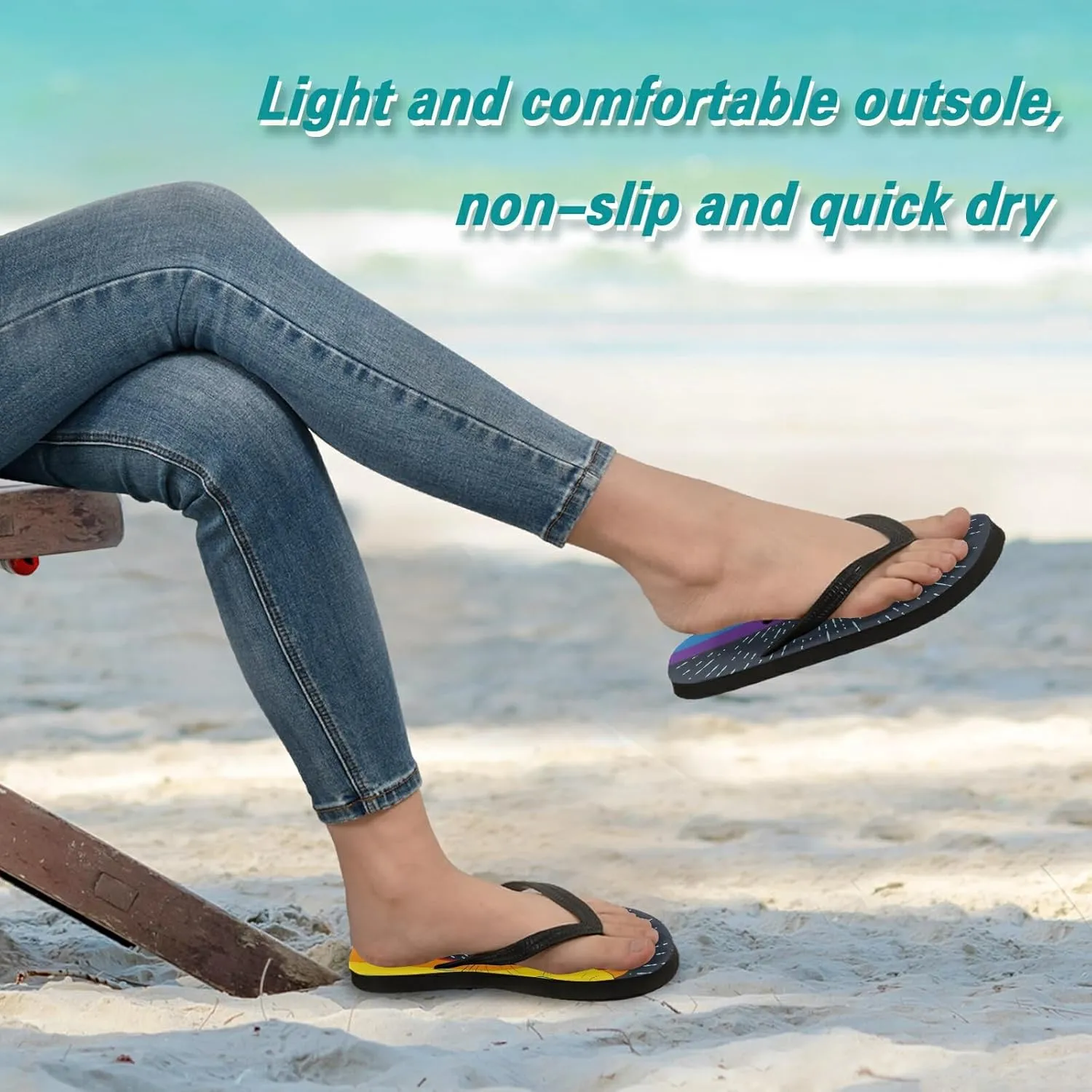 Poeticcity Flip Sandal Men Women Flip Flops for Hotel Spa Home Slippers Bedroom Travel S-XXL