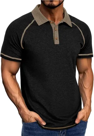 Polo Shirts for Men Short Sleeve Quick Dry Moisture Wicking Workout Tennis Shirt Preformance Golf T-Shirt Vintage Tee