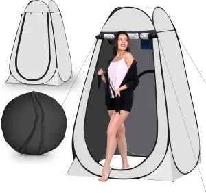 Portable Pop Up Privacy Tent, Outdoor Camping Bathroom Toilet Shower Tent Spacious Dressing Changing Room for Hiking Beach Picnic Fishing, Instant Rain Shelter with Carrying Bag-