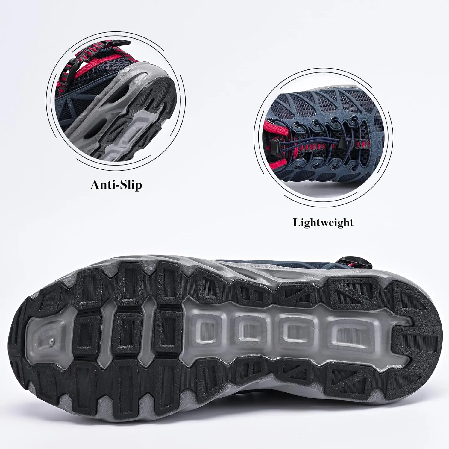 Queday Men's Women's Amphibious Water Shoes Closed Toe Hiking Sandals Summer Outdoor Water Sandal Non-Slip River Shoes Quick Drying