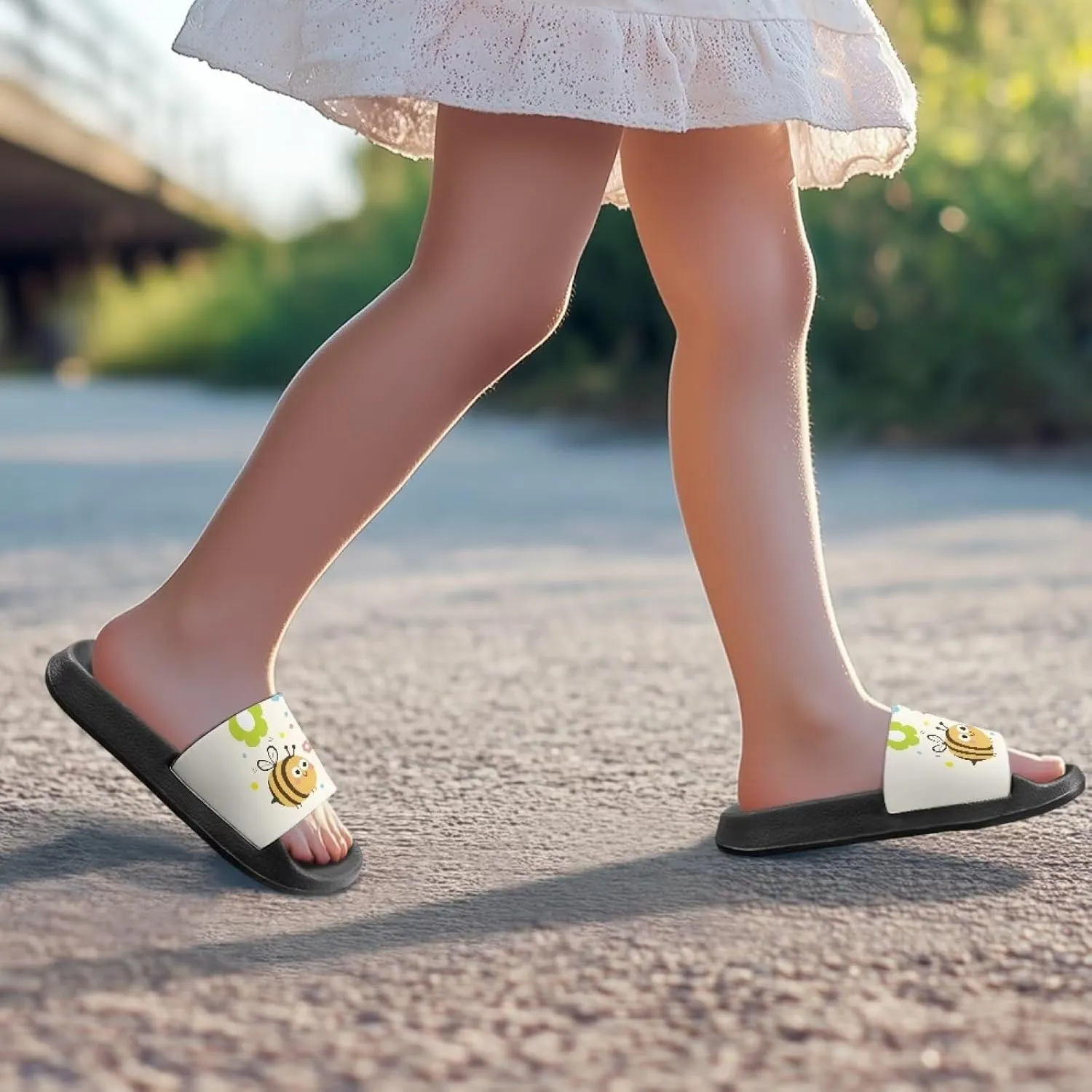 Quick-Dry EVA Kids Sandals Non-Slip Lightweight Slides for Bathroom Pool & Outdoor Play for Little/Big Kids Size 11-3