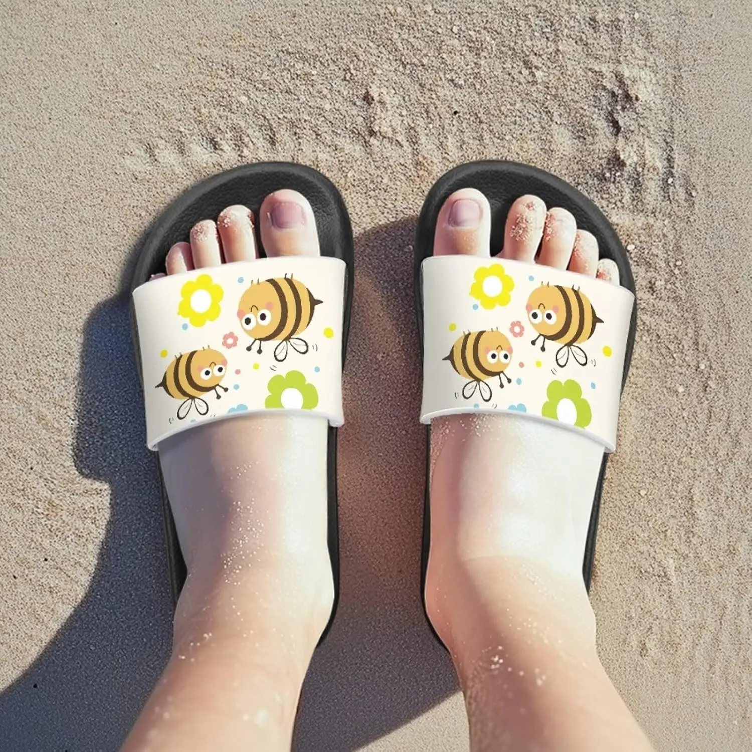 Quick-Dry EVA Kids Sandals Non-Slip Lightweight Slides for Bathroom Pool & Outdoor Play for Little/Big Kids Size 11-3