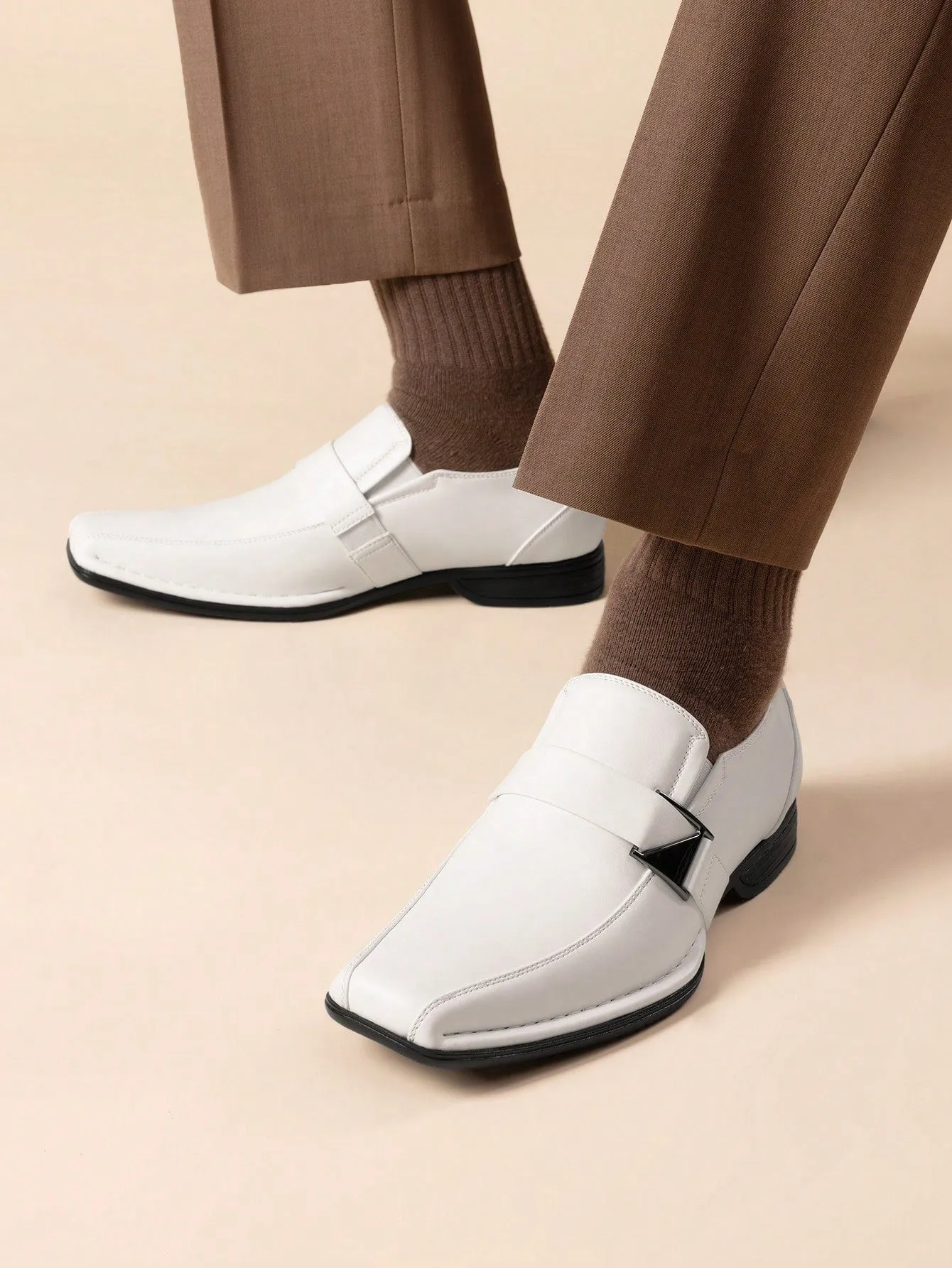 **"Men's Elegant Leather Slip-On Dress Loafers - Comfortable Formal Moccasins"**