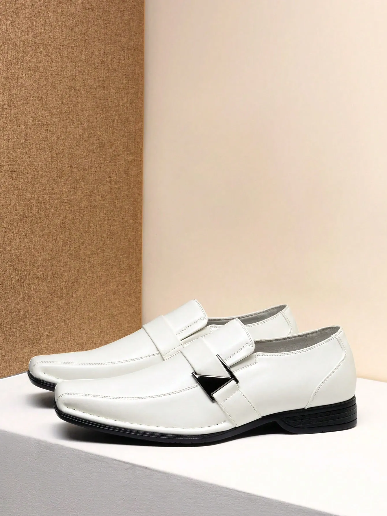 **"Men's Elegant Leather Slip-On Dress Loafers - Comfortable Formal Moccasins"**