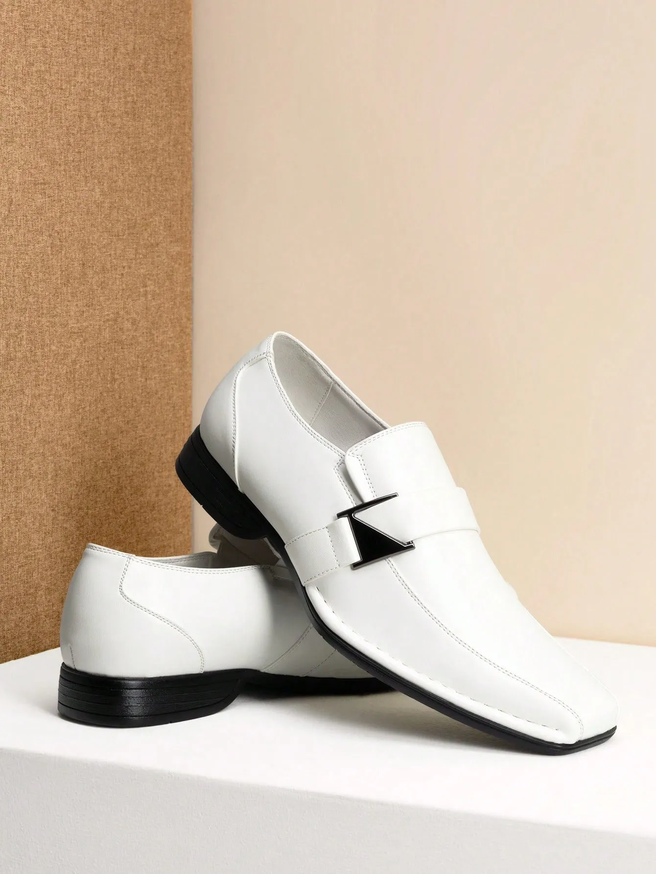 **"Men's Elegant Leather Slip-On Dress Loafers - Comfortable Formal Moccasins"**
