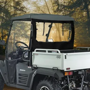 QYMOTO Hisun 400 UTV Rear Windshield,Back Window with Zipper Open for Hisun Sector 400,Coleman UT400,Massimo msu400 Parts