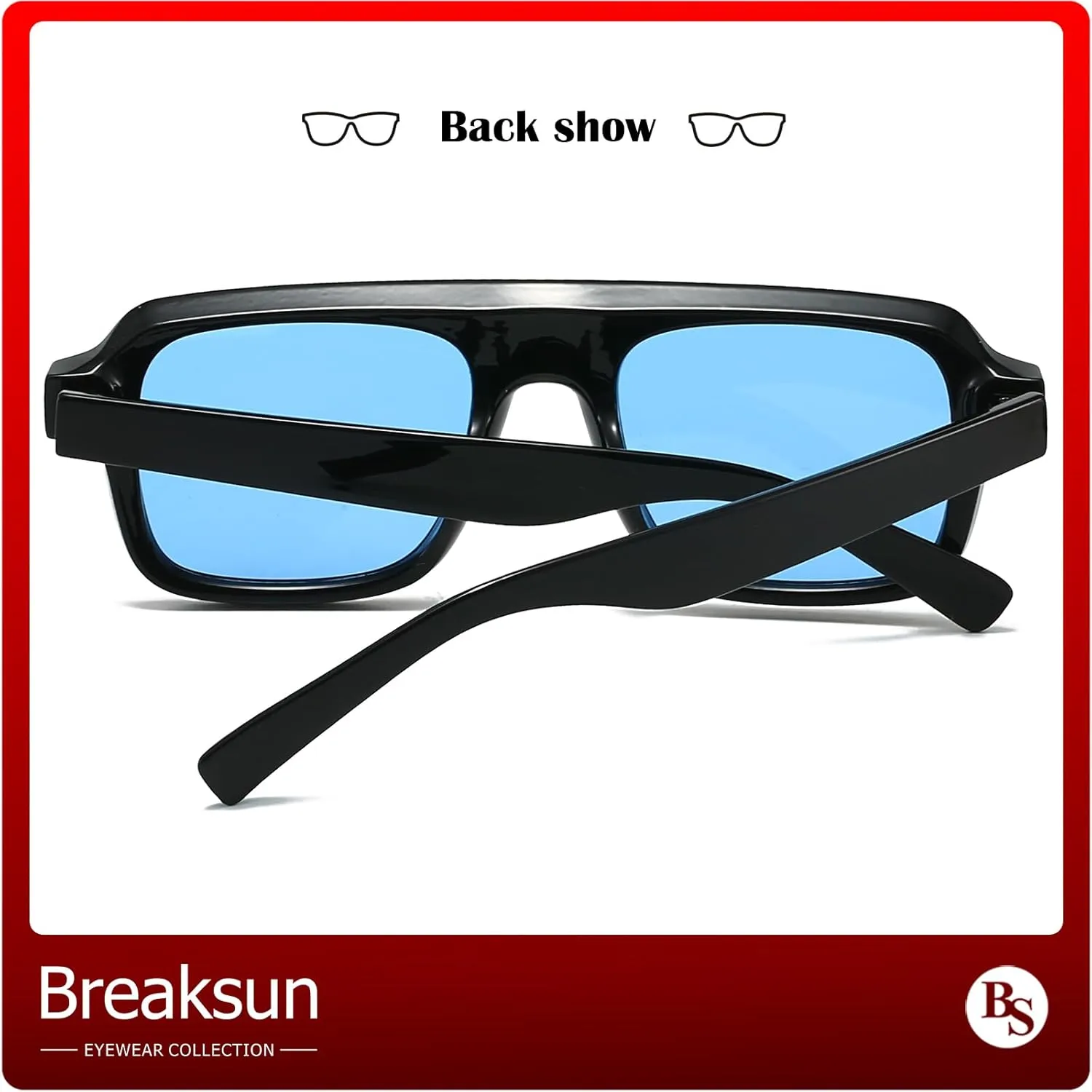 Retro Square Sunglasses for Women Men Trendy Thick Frame Square Aviator Sun Glasses 70s Vintage Shades