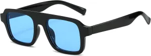 Retro Square Sunglasses for Women Men Trendy Thick Frame Square Aviator Sun Glasses 70s Vintage Shades