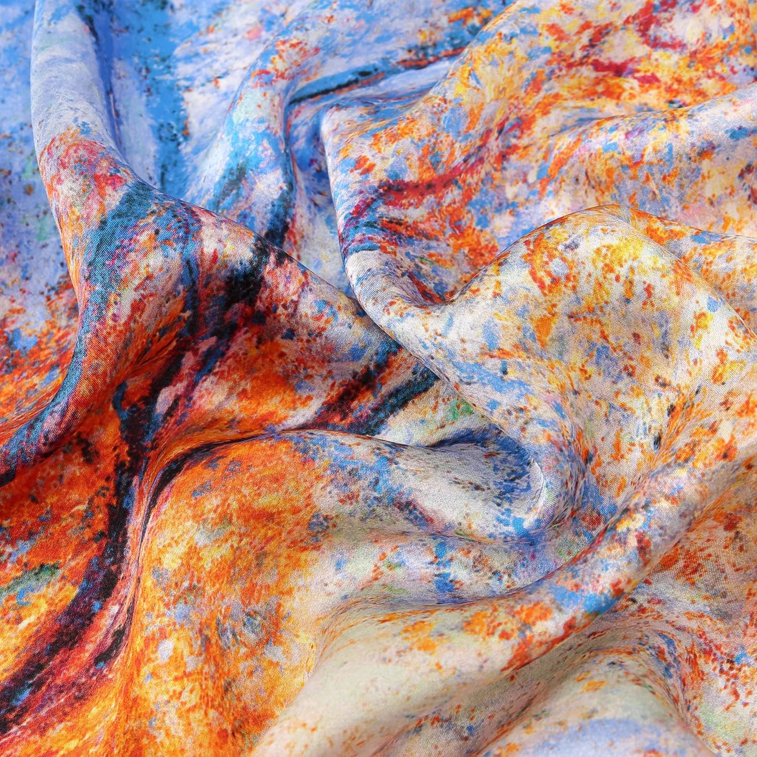 RIIQIICHY 100% Silk Scarf Head Scarf for Women Hair Scarf for Sleeping Hair Wrapping at Night Square Neck Scarves