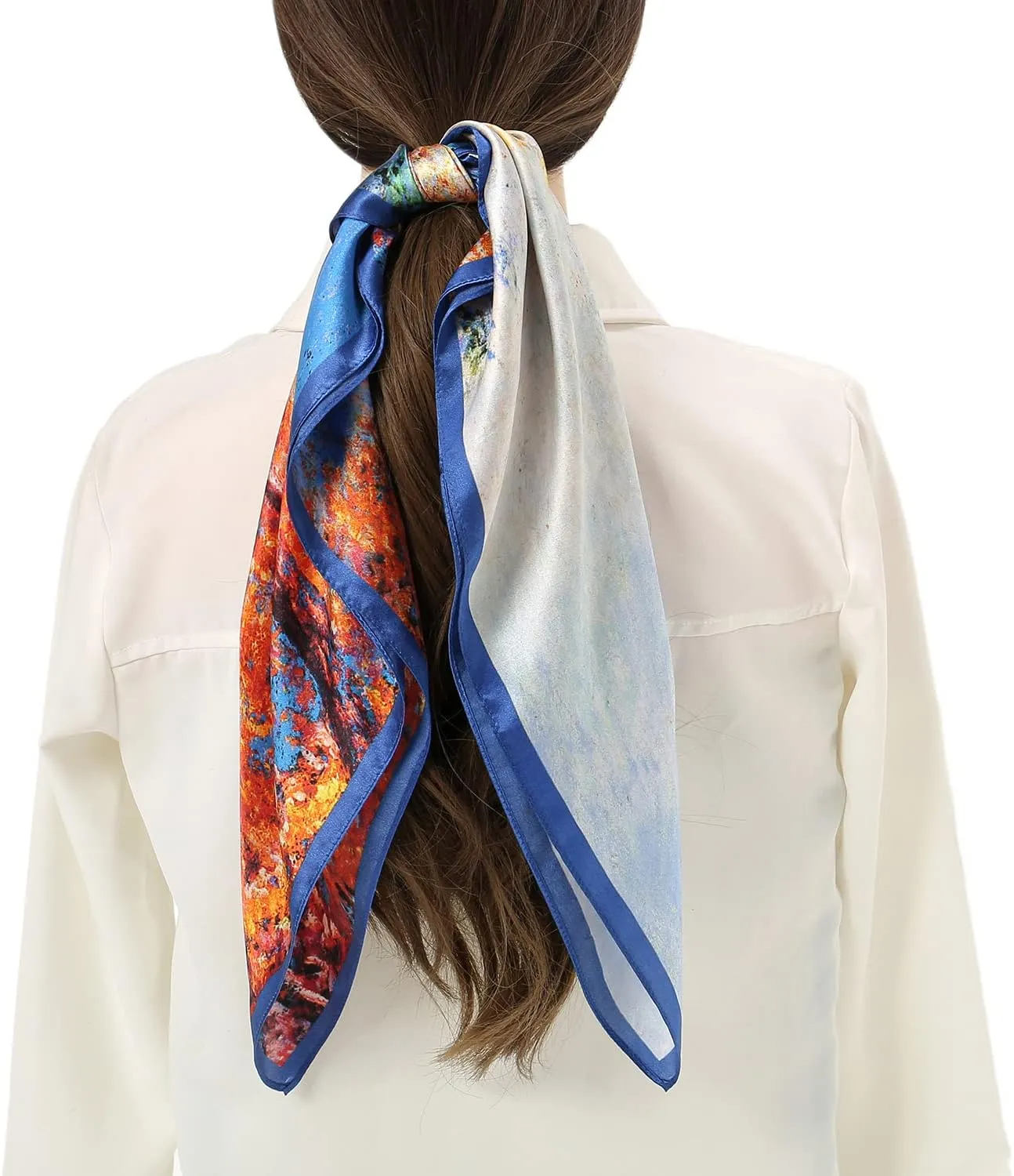 RIIQIICHY 100% Silk Scarf Head Scarf for Women Hair Scarf for Sleeping Hair Wrapping at Night Square Neck Scarves