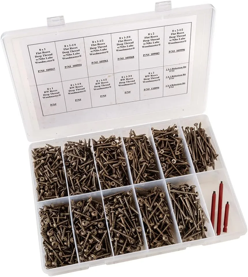 Rockler Centerline 791-Piece Square X Wood Screw Assortment