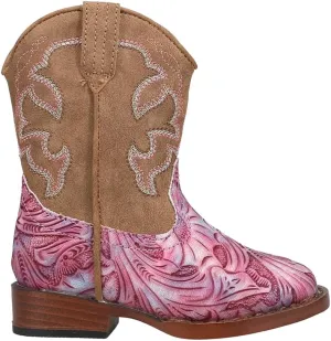 ROPER Toddler Girls Raya Tie Dye Square Toe Casual Boots Mid Calf - Brown, Pink