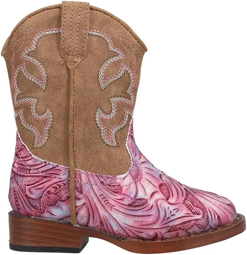 ROPER Toddler Girls Raya Tie Dye Square Toe Casual Boots Mid Calf - Brown, Pink