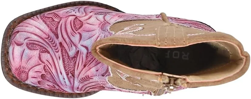 ROPER Toddler Girls Raya Tie Dye Square Toe Casual Boots Mid Calf - Brown, Pink