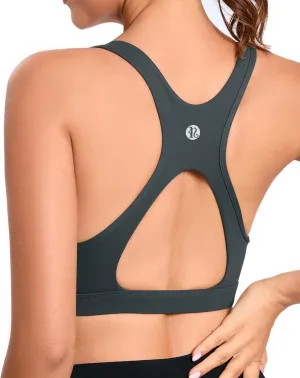 RUNNING GIRL High Impact Sports Bras for Women,Square Neck High Support Bra Moulded Cup Racerback Workout Bra