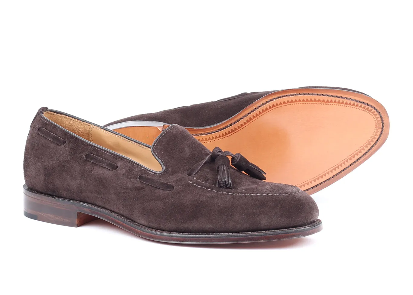 RUSSELL CHOC BROWN SUEDE - Tassel Loafer