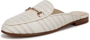 Sam Edelman Women's Linnie Loafer, White/Natural Striped Linen, 9