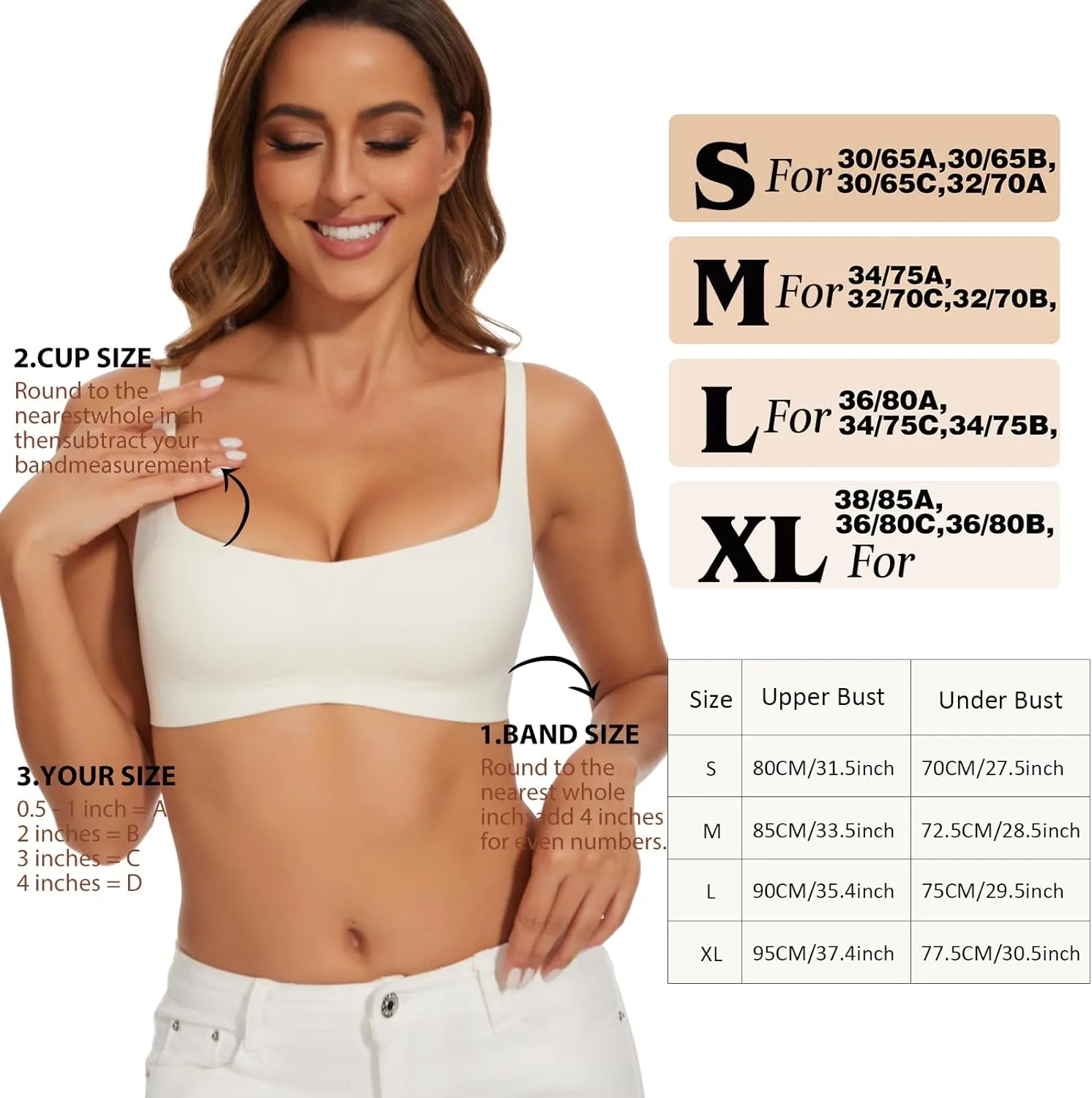 Seamless Bralette for Women Comfort No Show Square Neck Stretch Wireless Bra with Removeable Padding