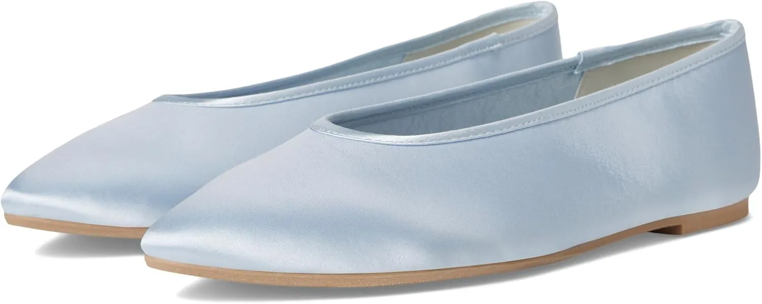 Seychelles Women's Georgette Satin Ballet Flat, Light Blue, 7.5