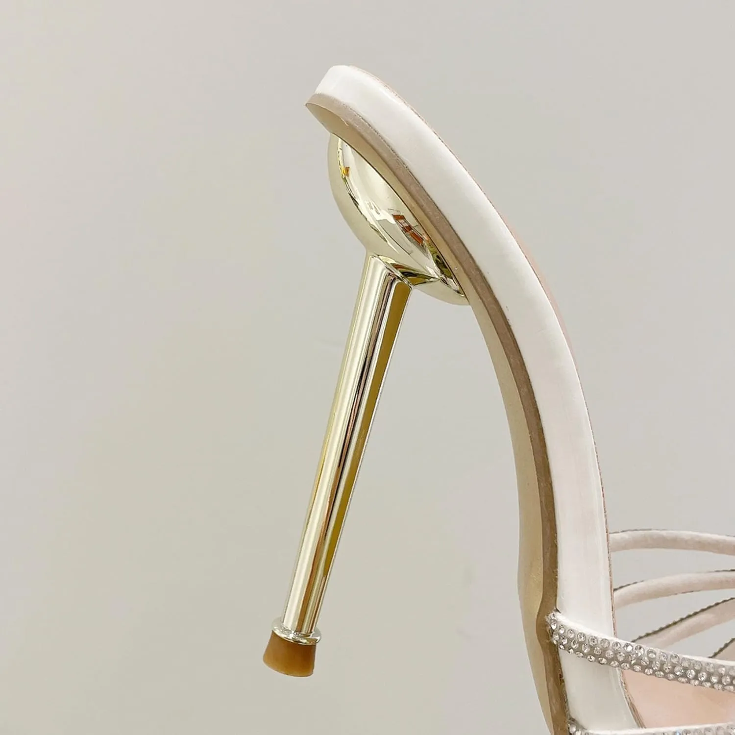 SHEMEE Sparkly Rhinestones Heels for Women Pointy Stiletto High Heels Sandals Chic Knot Slide Mules Wedding Dress Shoes
