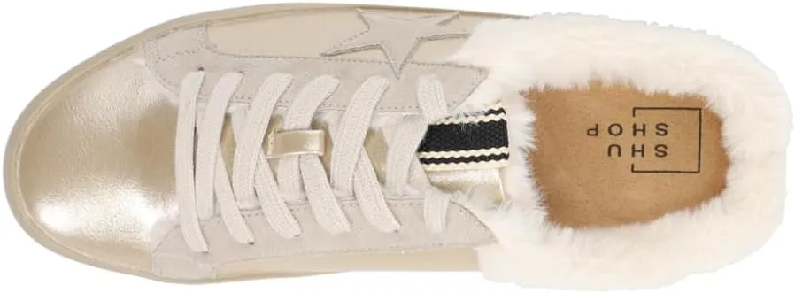 Shu Shop Womens Pinah Metallic Mule Lace Up Sneakers Shoes Casual - Gold
