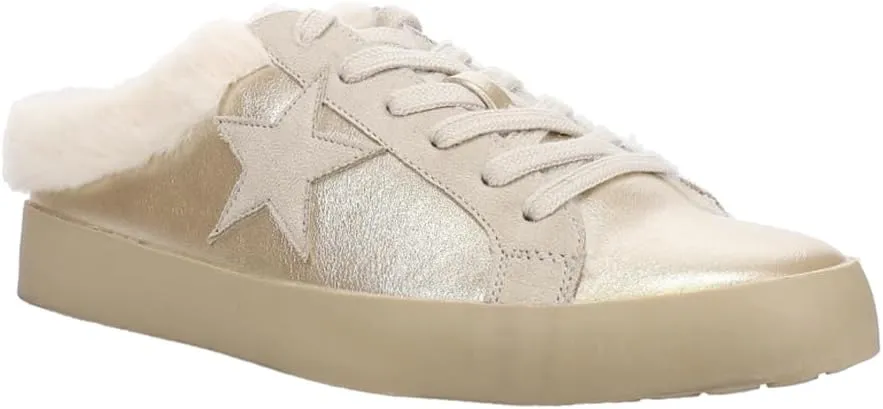 Shu Shop Womens Pinah Metallic Mule Lace Up Sneakers Shoes Casual - Gold