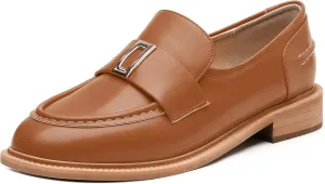SKYSTERRY Loafers for Women Penny Loafers with Round Toe Low Chunky Block Heels Comfortable Women Loafers Shoes for Work Party Dating Shopping