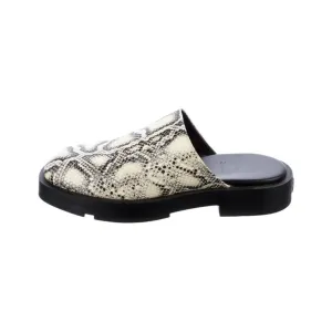 Snake skin python slip on mule