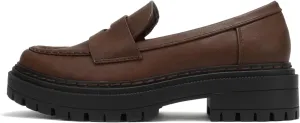 Soda “Eureka” ~ Women Slip On Platform Penny Loafer Lug Sole with Stitched Detail