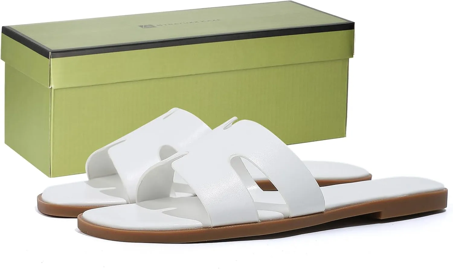 Stratuxx Kaze Open Toe Flat Dress Sandals Womens Slide Comfortable Summer Black, White, Tan Sandals for Women