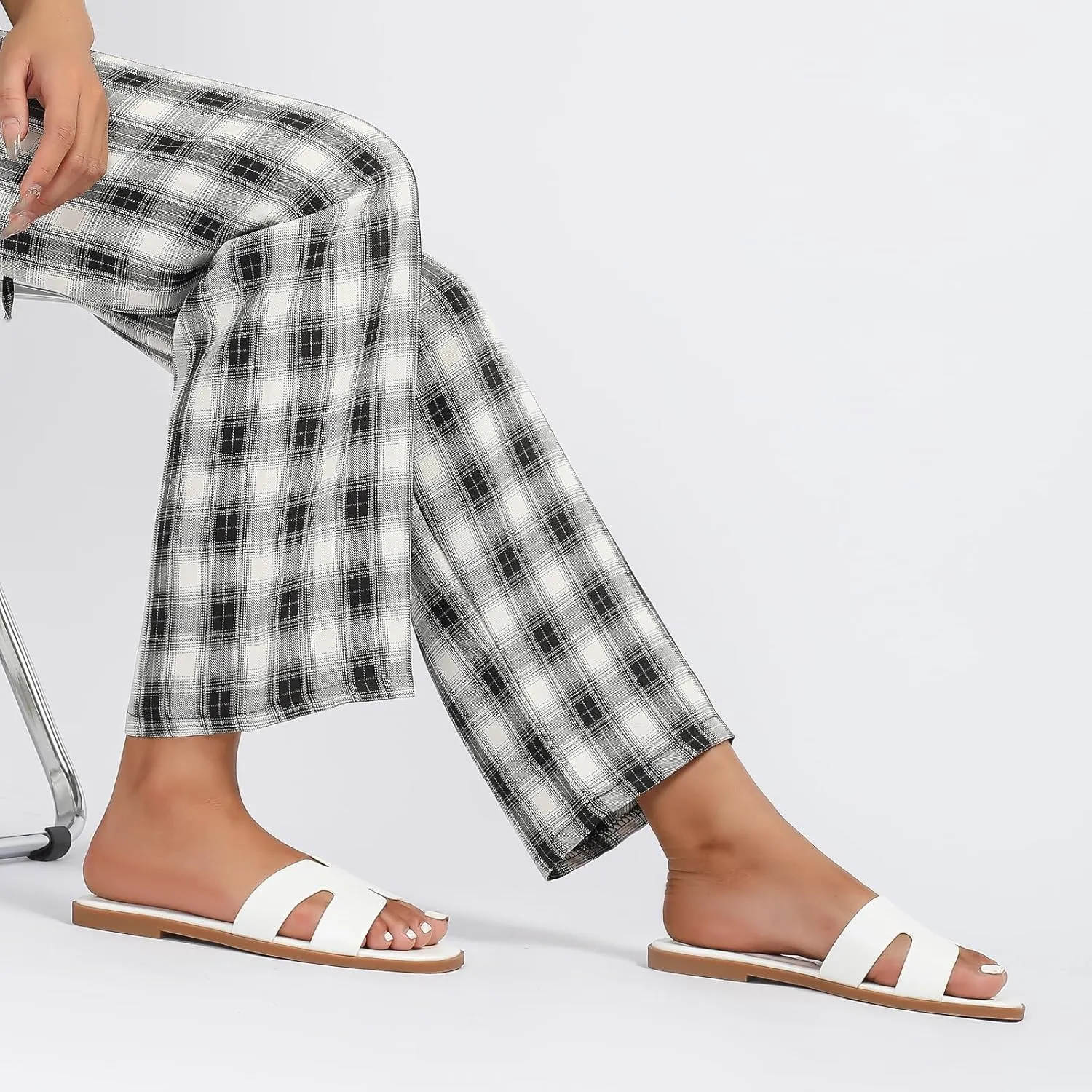 Stratuxx Kaze Open Toe Flat Dress Sandals Womens Slide Comfortable Summer Black, White, Tan Sandals for Women
