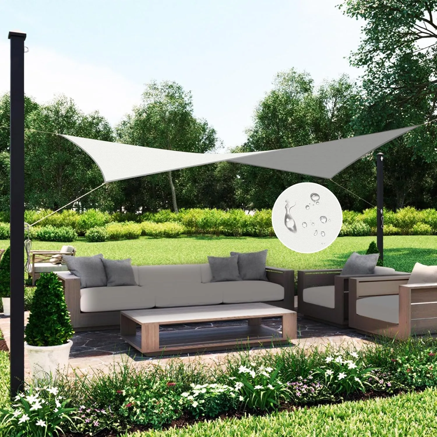 Sun Shade Sail,Shade Sails Waterproof 98% UV Blocker,Outdoor Sunshade Square White 23'x23',for Garden Pergola Carport Awning Yard Activities(Customized)