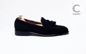Tassel Loafer - Black Suede