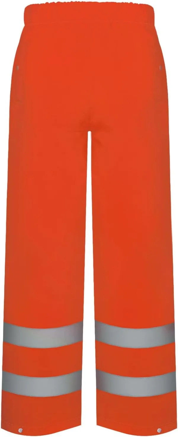 TCCFCCT Men's Orange 4XL-5XL High Visibility Rain Coat, Class 3 Hi Vis Rain Pants with Hood, Lightweight Rain Suits for Men's Safety Work & Outdoors