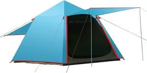 Tent,Camping Hiking Sun Shelter,Outdoor Double Layer Easy Set Up 3-4 People Blue 86x61inch