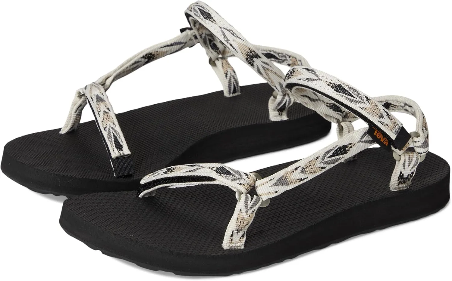 Teva Women's Original Universal Slim Sport Sandal, Archive Wings White/Black, 12