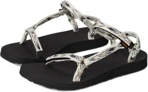 Teva Women's Original Universal Slim Sport Sandal, Archive Wings White/Black, 12