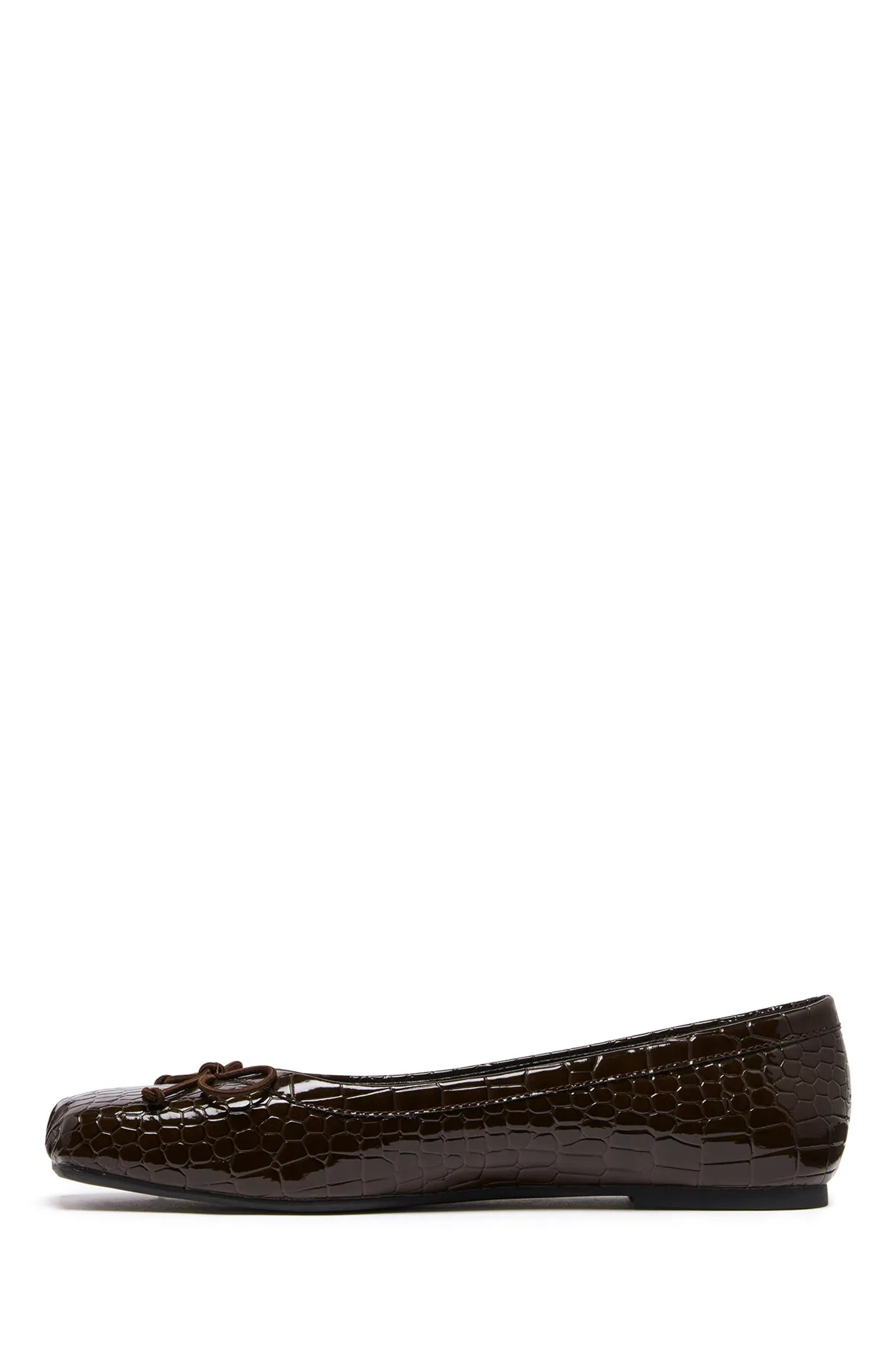 THERAPY Laine Ballet Flat Chocolate Croc