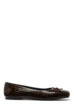 THERAPY Laine Ballet Flat Chocolate Croc