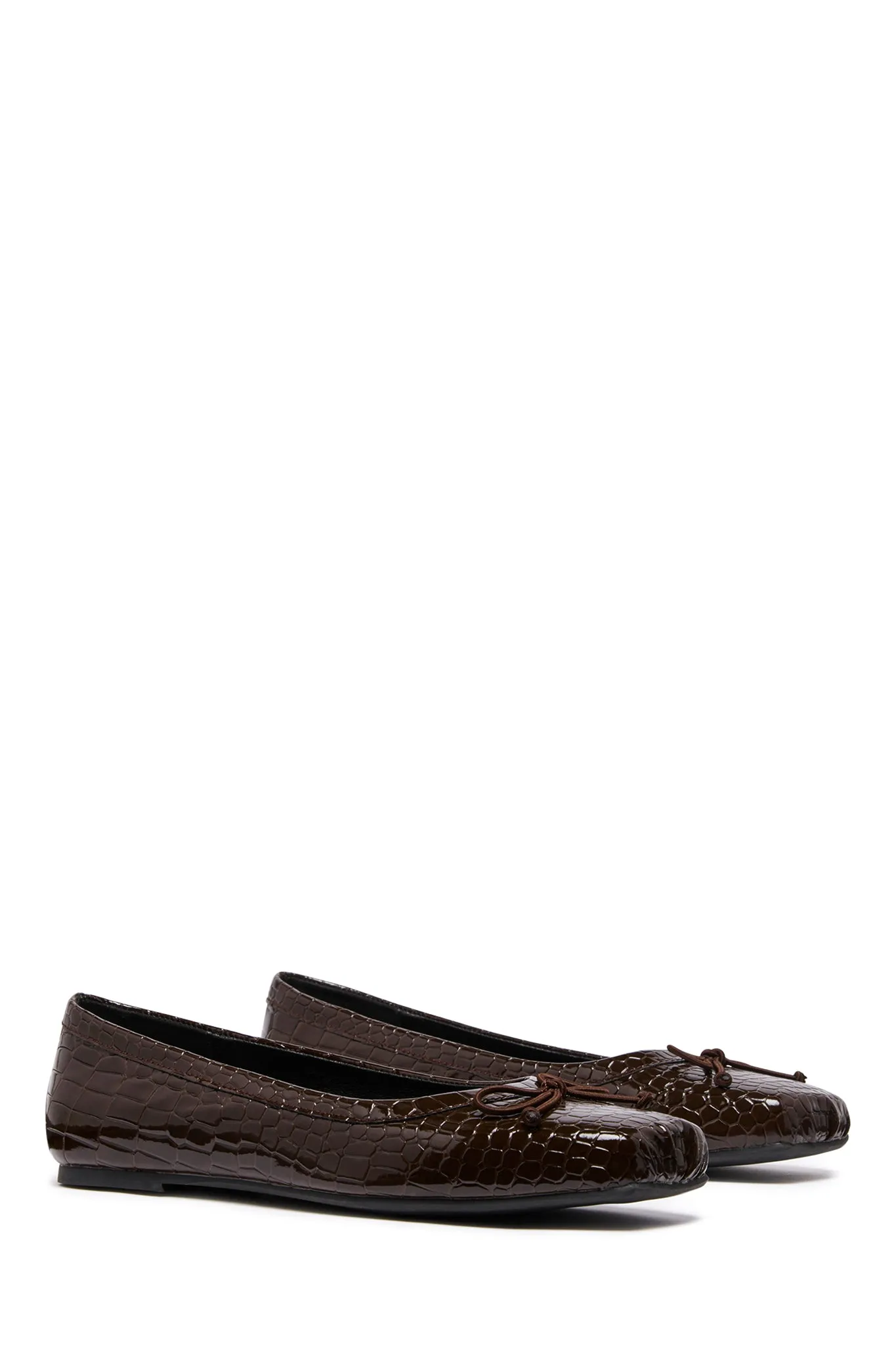 THERAPY Laine Ballet Flat Chocolate Croc