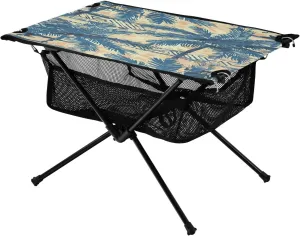 Tropical Palm Trees Portable Folding Camping Table, Compact Lightweight Beach Table with Carrying Bag for Outdoor Picnics, BBQs, Camp