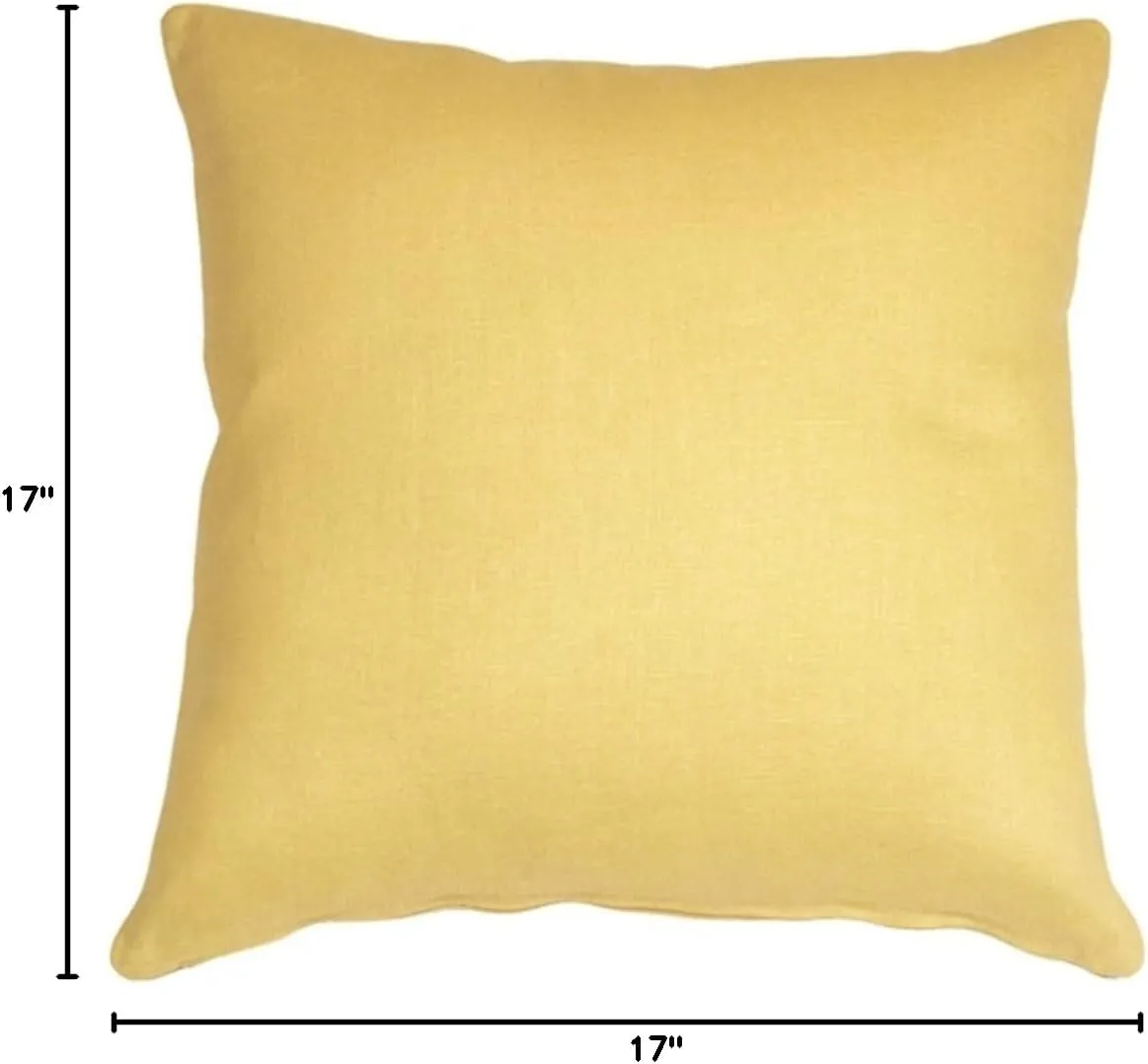 Tuscany Linen Banana Yellow Throw Pillow 17x17 Square, Complete with Pillow Insert