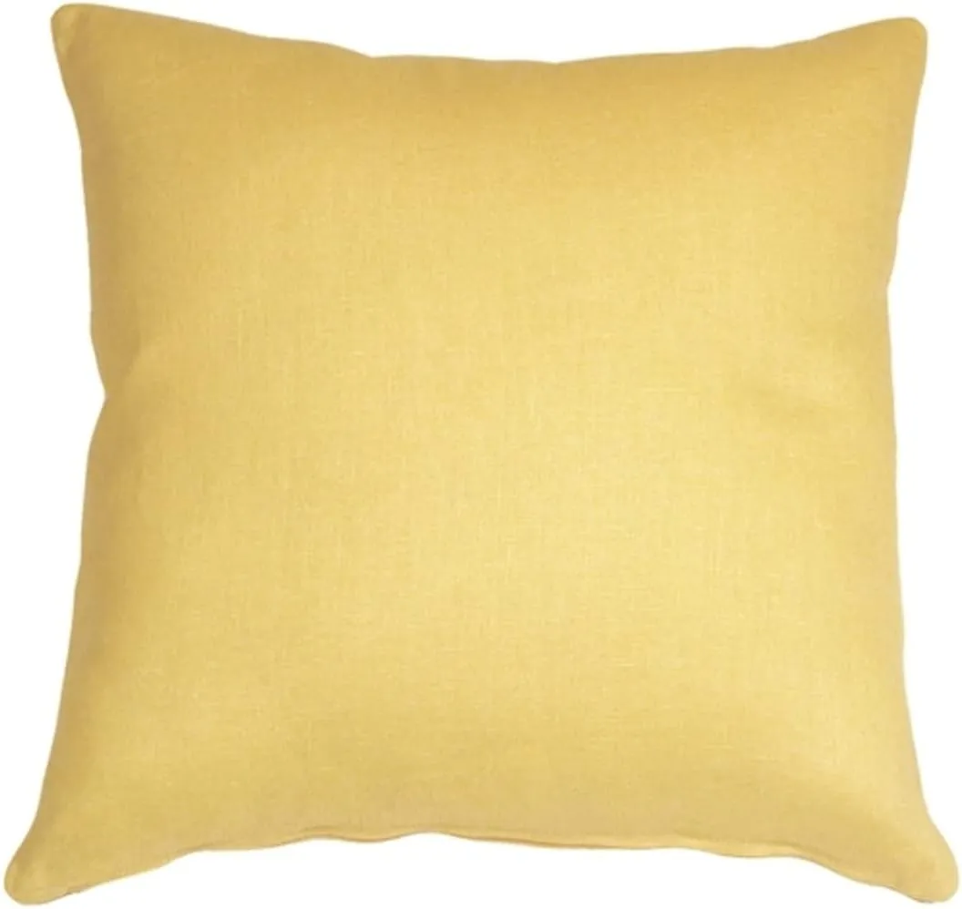 Tuscany Linen Banana Yellow Throw Pillow 17x17 Square, Complete with Pillow Insert
