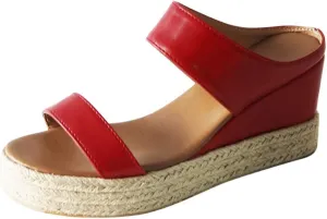 Wide Width Espadrilles Slide Sandals for Women Summer Peep Toe Orthopedic Low Wedge Heel Slip On Sandal Ladies Arch Support Two Strap Cushion Footbed Comfy Shoes Casual Shoe for Outdoor Indoor