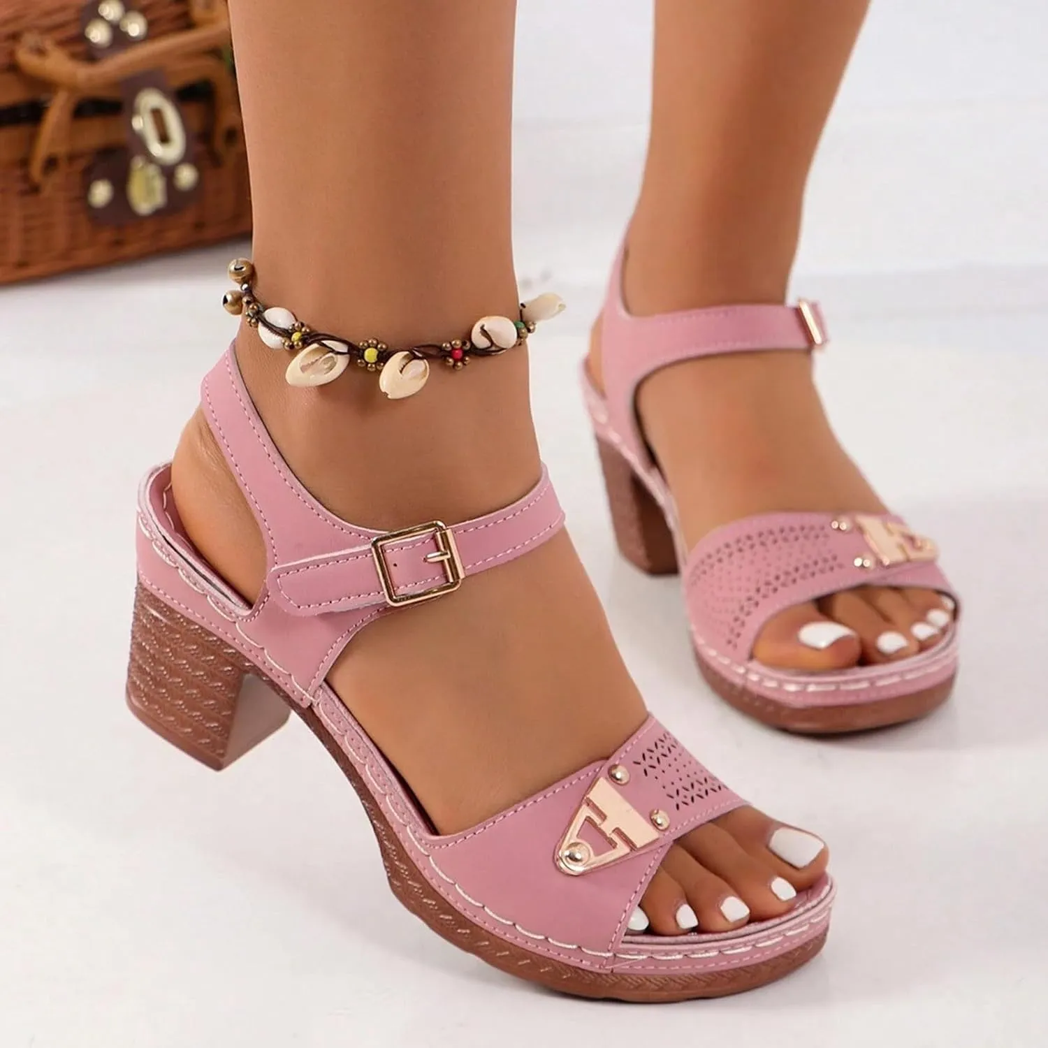 Women Dressy Summer Wedge Sandals, Womens Espadrille Sandals Open Toe Ankle Strap Platform Wedge High Heels Outdoor Casual Summer Dress Shoes