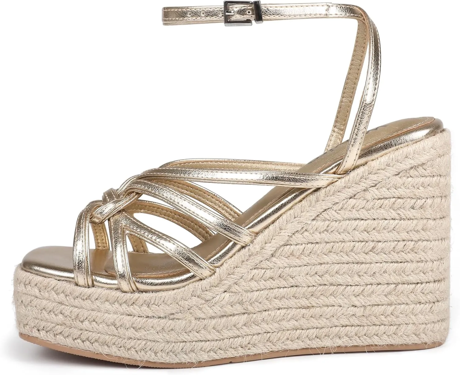 Women's Espadrille Wedge Sandal Casual Summer Square Toe Strappy Platform Sandal for Women