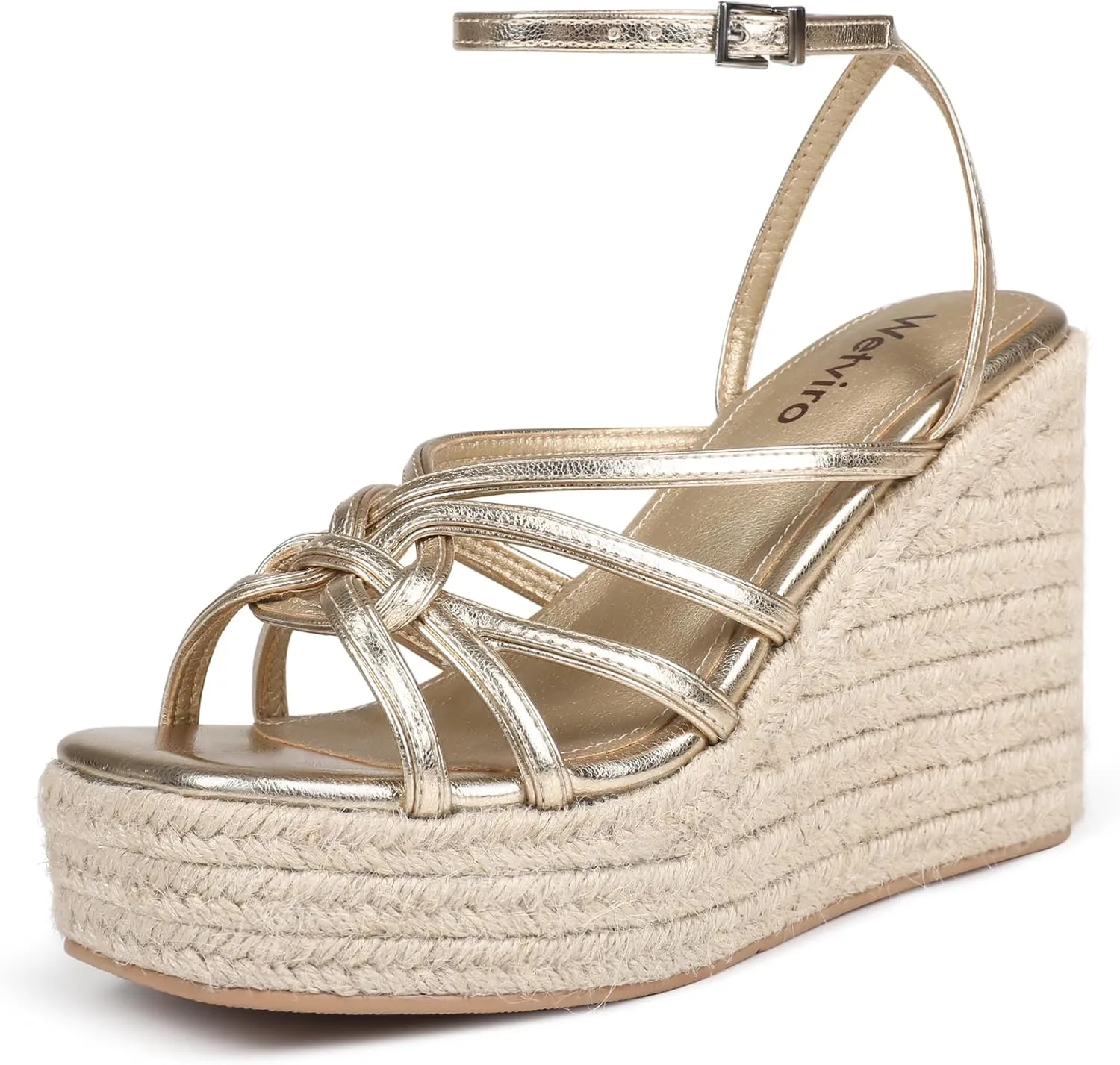 Women's Espadrille Wedge Sandal Casual Summer Square Toe Strappy Platform Sandal for Women