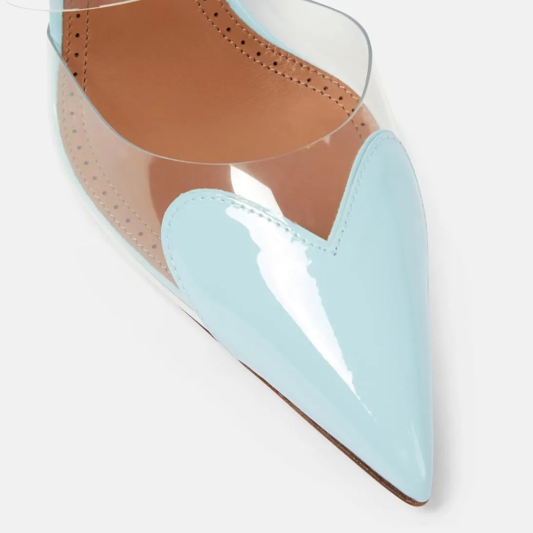 Women's Heart Mules Clear PVC Sandals Pointed Toe Mule Stiletto High Heeled Mules Slip On Sandals Party Wedding Dress Shoes