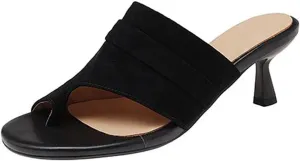 Women's Sheep Suede Peep Toe Mules - High Heels Dignified elegance Summer Yellow Luxury Dating