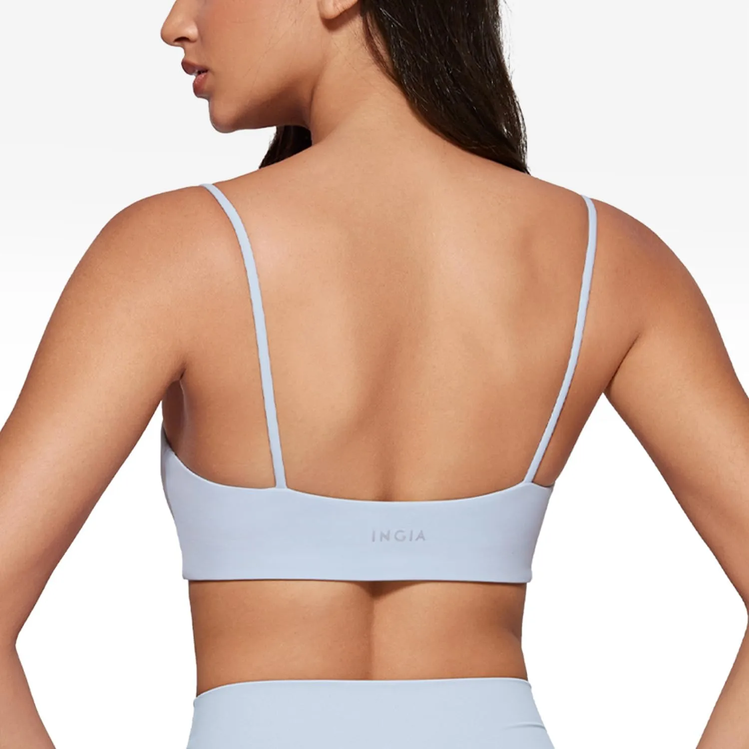 Women's Square Neck Sports Bra Spaghetti Strap Padded Cami Yoga Wireless Square Back Workout Bra Crop Top
